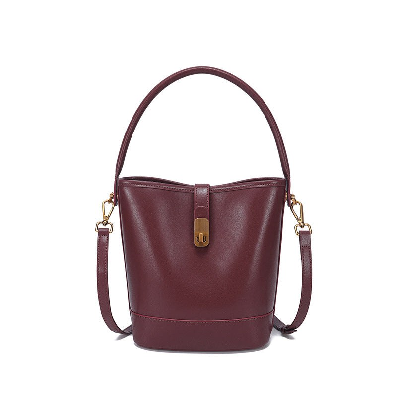 Retro Light-Luxury Vegetable-Tanned Leather ShoulderCrossbody Bag product view 8