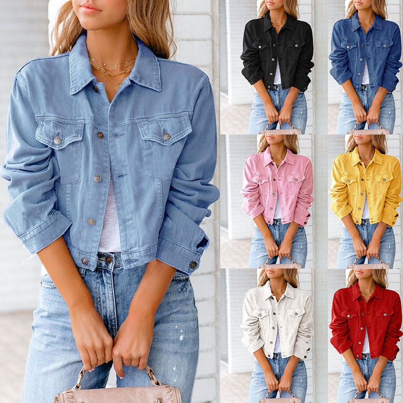 Long Sleeve Denim Jacket Autumn Winter New Style Commute Style Universal Gender Casual Fashion Short Outerwear product view 1