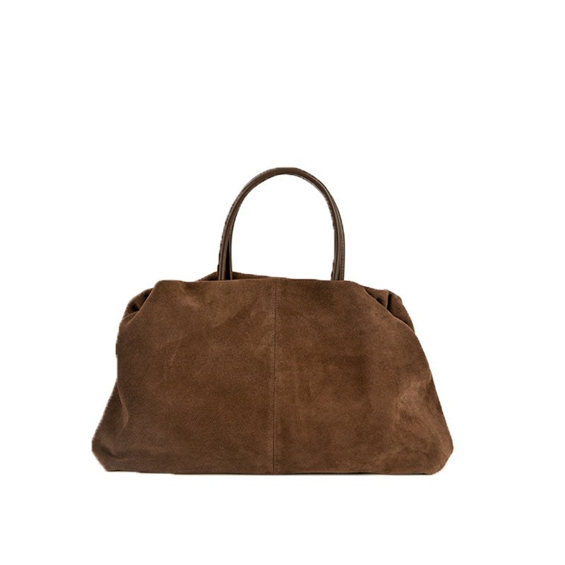 Matte Cowhide Premium Retro-style Commuter Tote Bag product view 6