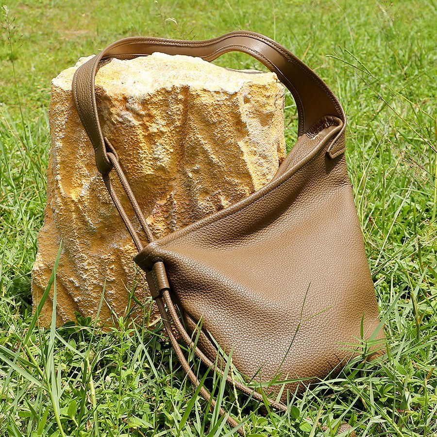 Genuine Leather Dumpling Bag, Asymmetric Crossbody Bag product view 4