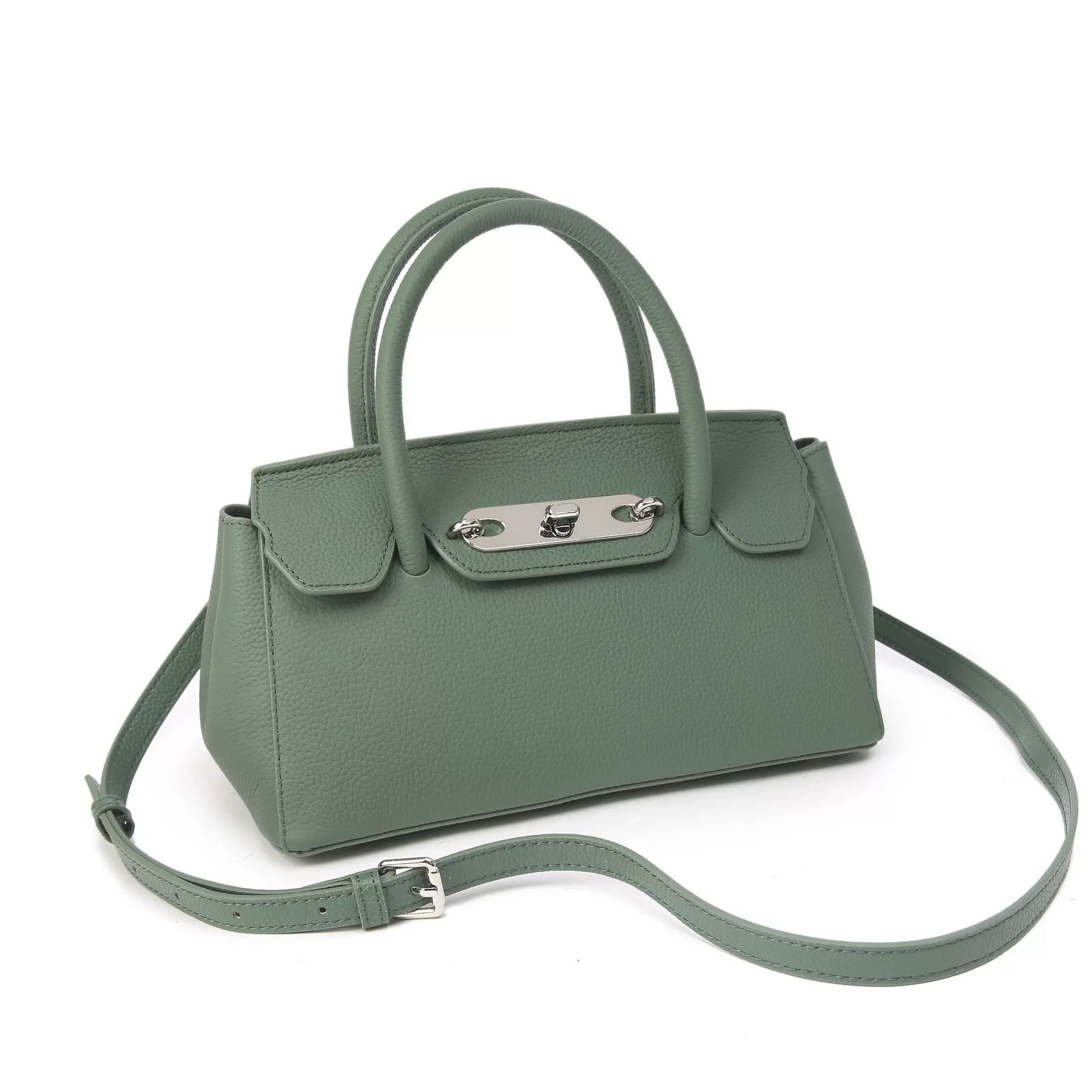 Baidi Leather Women's Bag 2025 New Platinum Bag, Premium Kelly Bag, Top Layer Cowhide Handbag, Shoulder And Crossbody Bag product view 6