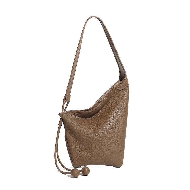 Genuine Leather Dumpling Bag, Asymmetric Crossbody Bag product view 6