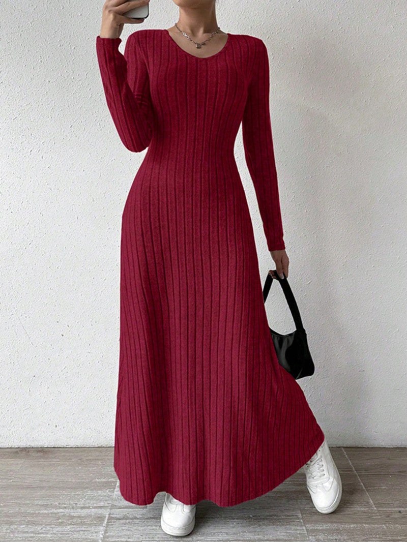 Women's Slim V-neck Dress Sweater product view 6