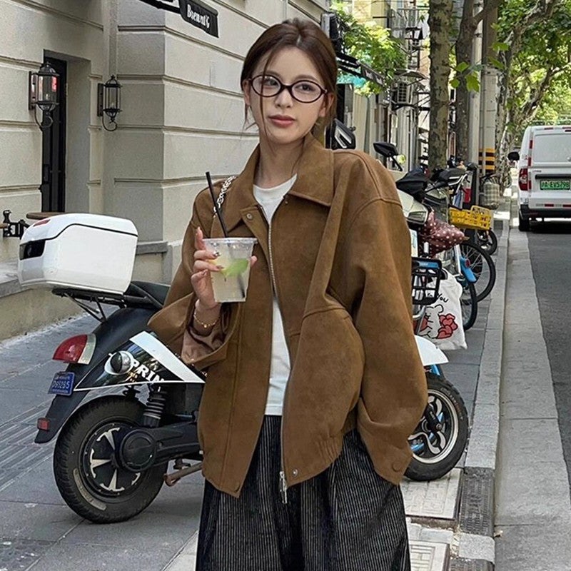Premium Small Stand-collar Loose Casual Jacket Top product view 1