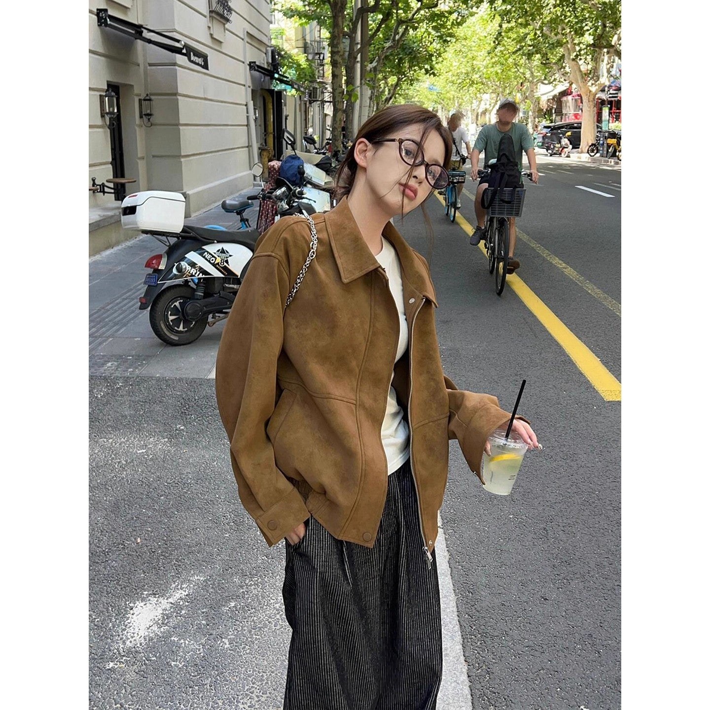 Premium Small Stand-collar Loose Casual Jacket Top product view 3