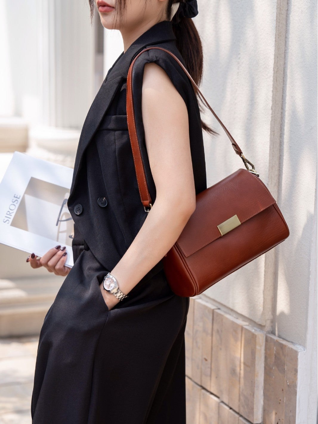 Baidi Leather Women's Bag 2025 New Genuine Leather Crossbody Bag, Top-Grain Vegetable-Tanned Cowhide Shoulder Bag, Light Luxury Commuter Bag product view 7