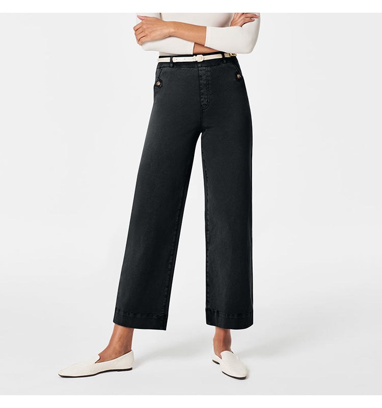 Women's Straight-leg Wide-leg Cropped Jeans product view 3