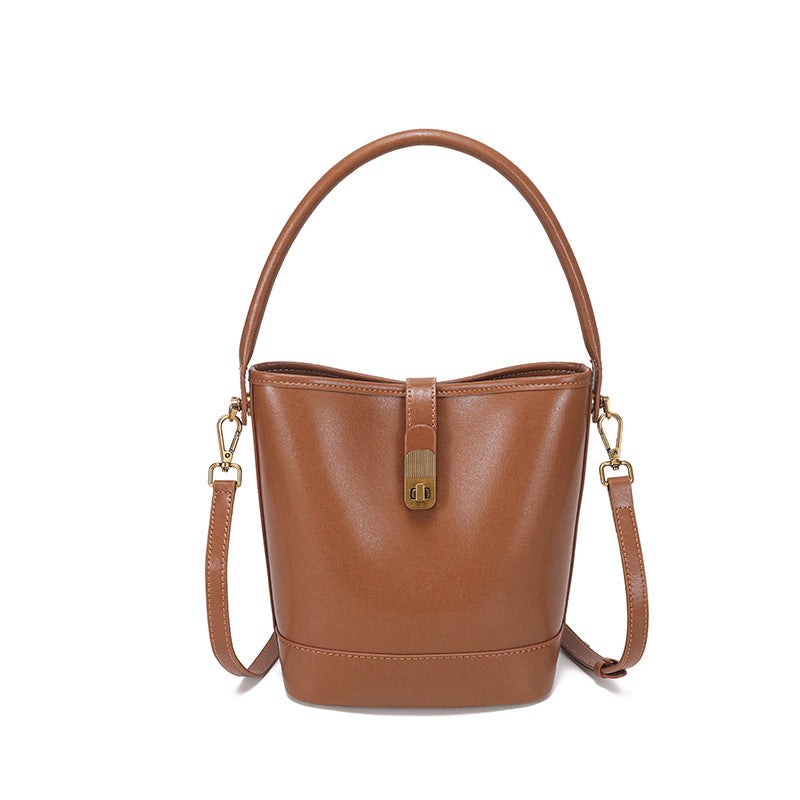 Retro Light-Luxury Vegetable-Tanned Leather ShoulderCrossbody Bag product view 7