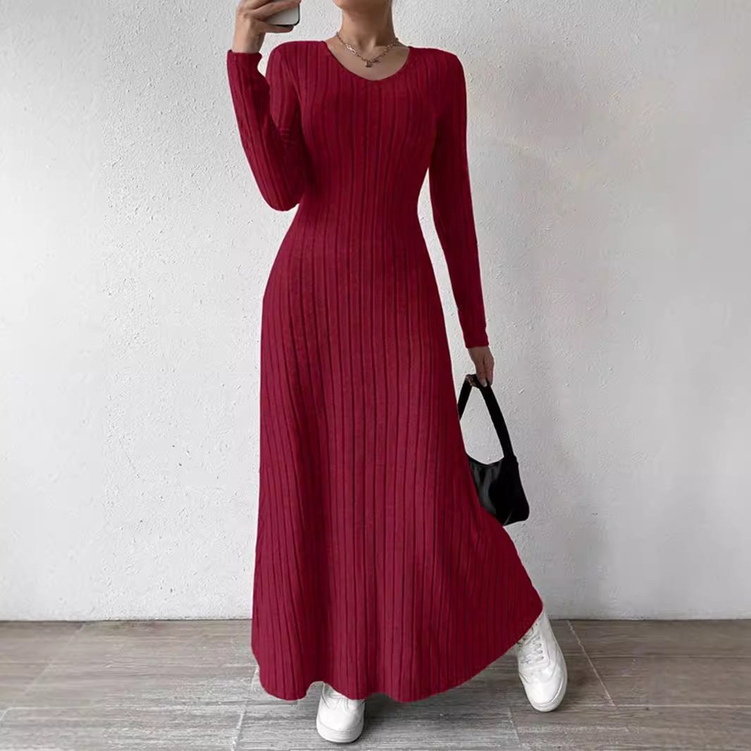Women's Slim V-neck Dress Sweater product view 2