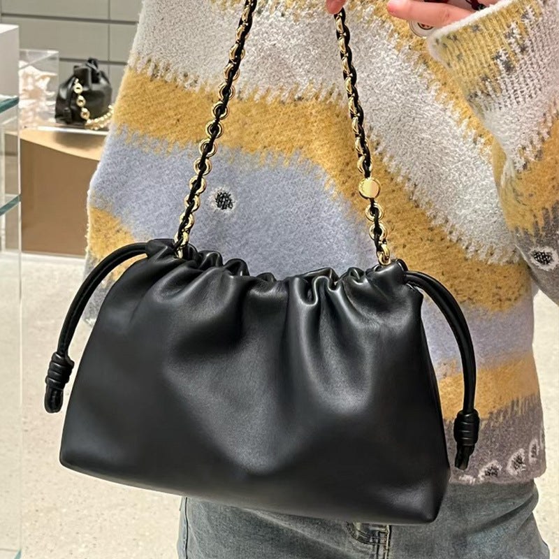 Cowhide Lucky Bag Drawstring Cloud Bag Shoulder Messenger Bag product view 7