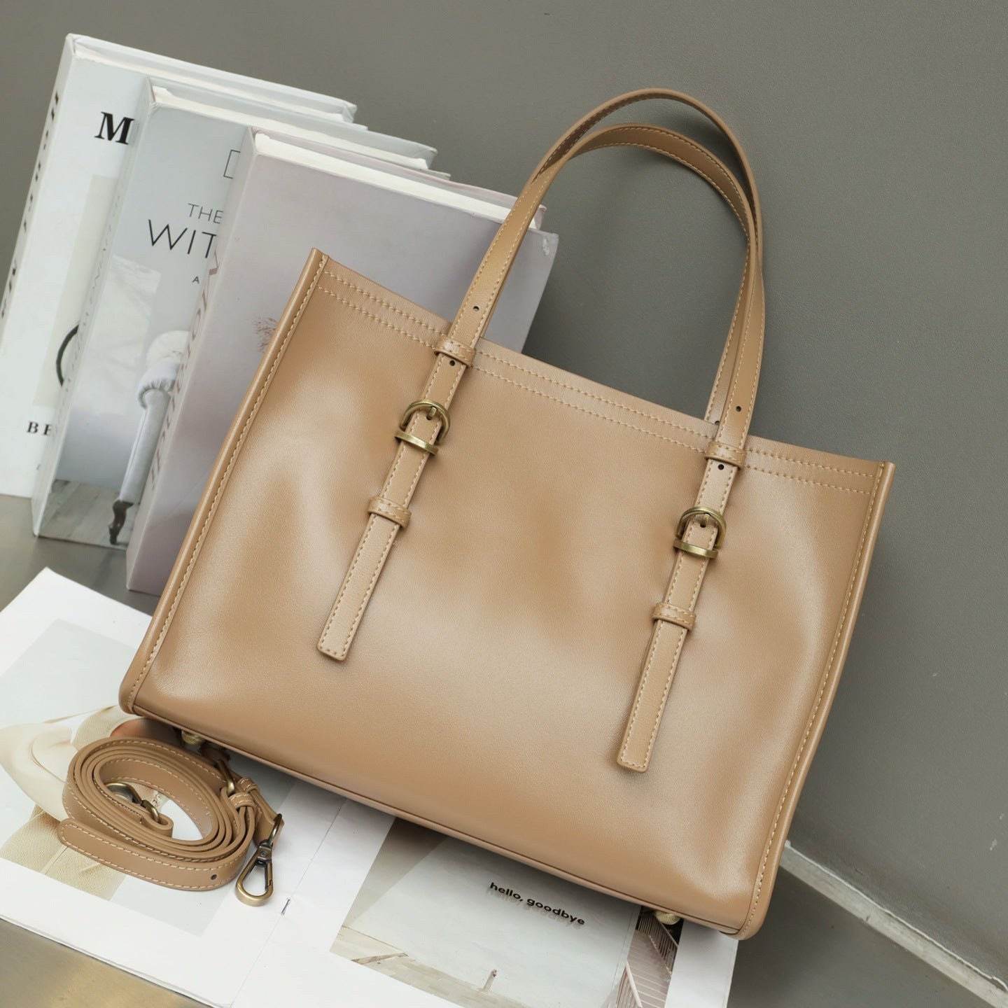 New Genuine Leather Women's Bag, Top-grain Cowhide Shopping Bag, Luxury Feel, Commuter Handbag, Single Shoulder And Crossbody Bag product view 7