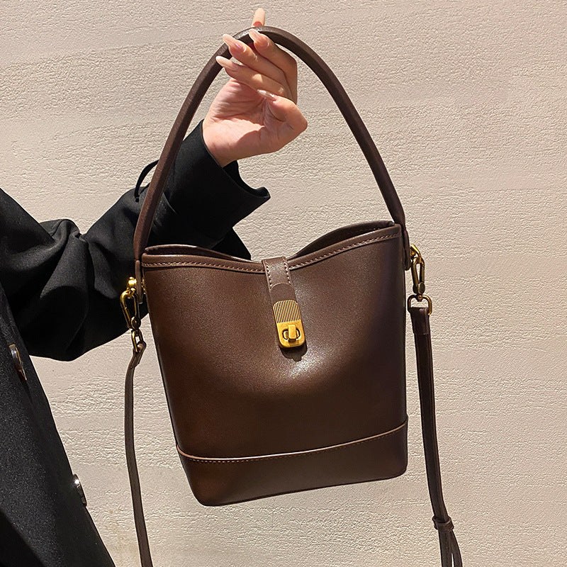 Retro Light-Luxury Vegetable-Tanned Leather ShoulderCrossbody Bag product view 1