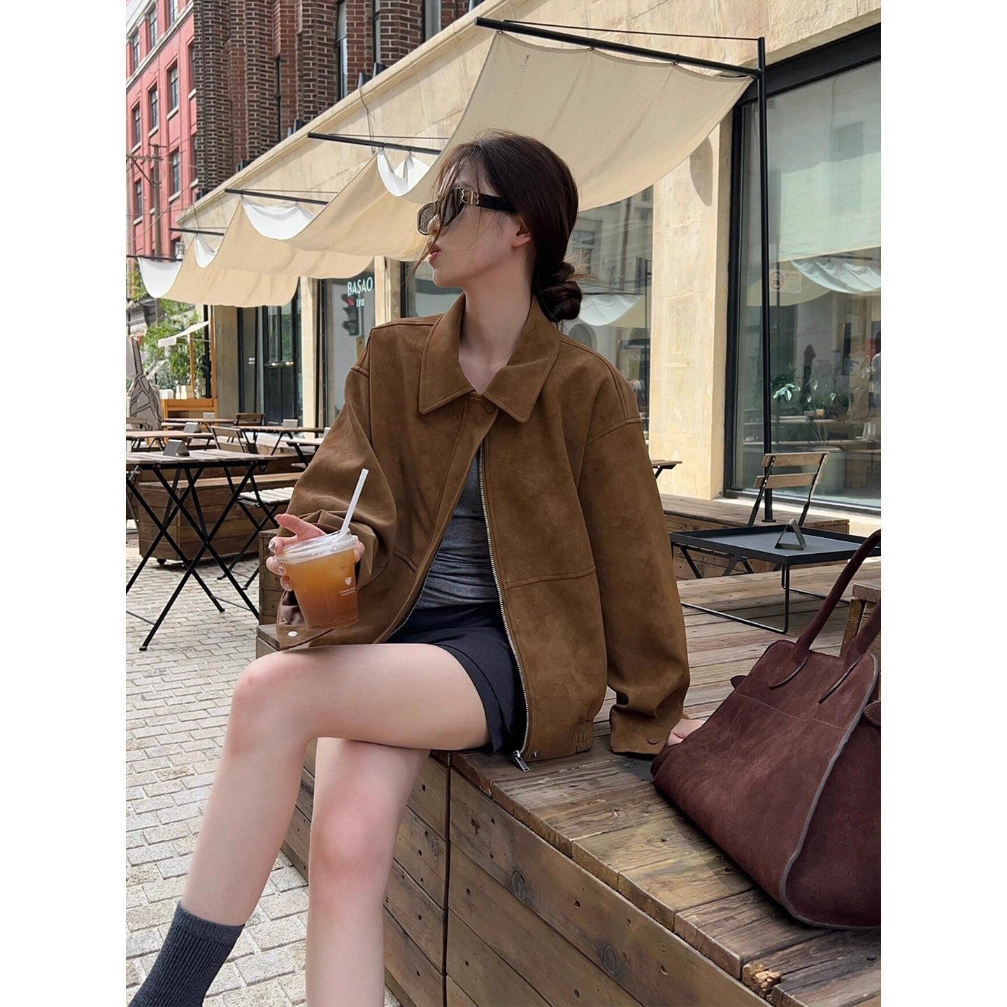Premium Small Stand-collar Loose Casual Jacket Top product view 4