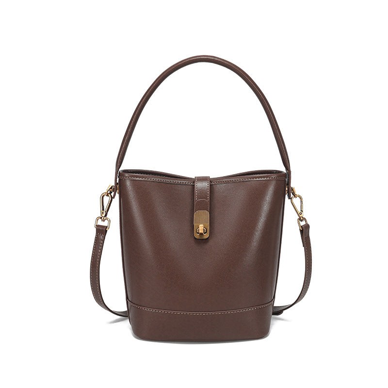 Retro Light-Luxury Vegetable-Tanned Leather ShoulderCrossbody Bag product view 6