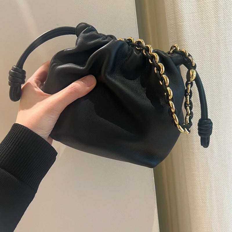 Cowhide Lucky Bag Drawstring Cloud Bag Shoulder Messenger Bag product view 8