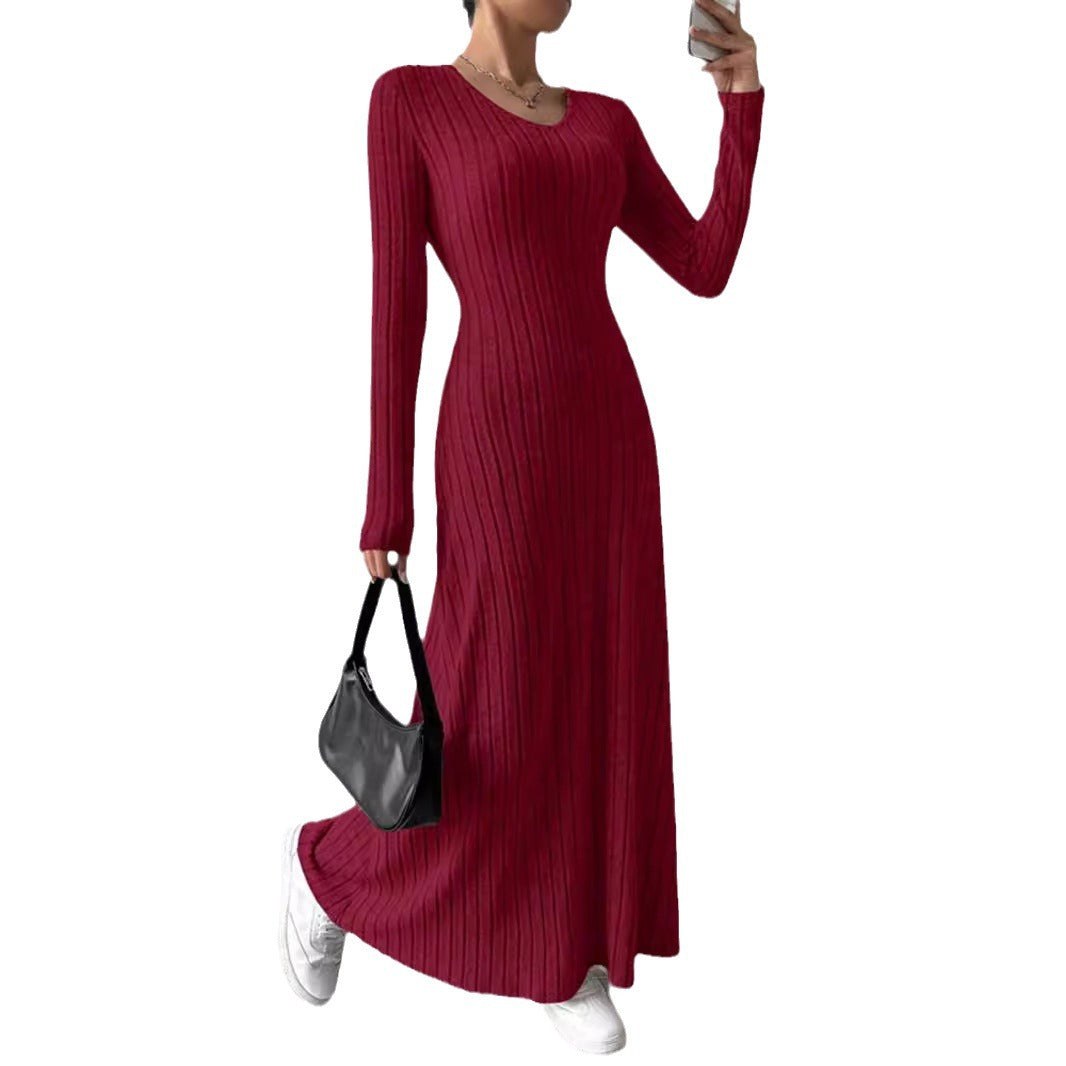 Women's Slim V-neck Dress Sweater product view 5
