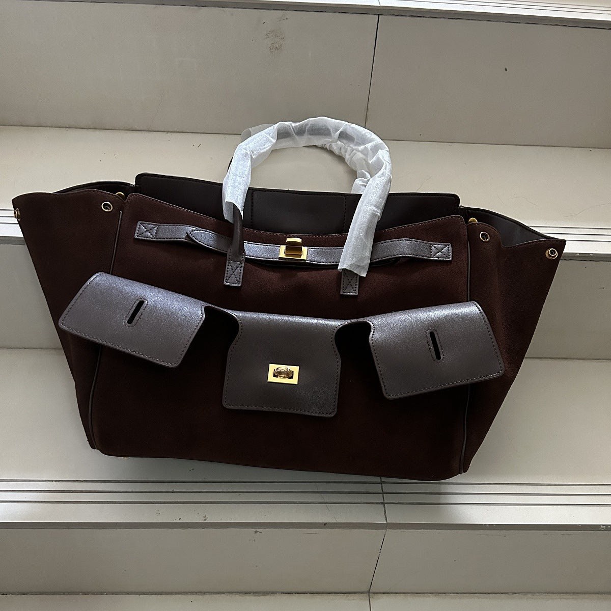 Large-Capacity Neutral-Style Tote Wing Genuine Leather Motorcycle Shoulder Bag product view 10