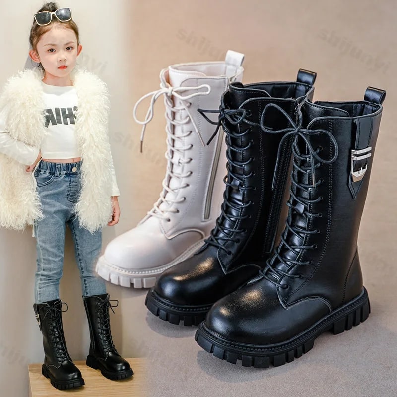 Children Knee Length Boots – Autumn British Style Princess Long Boots for Girls product photo