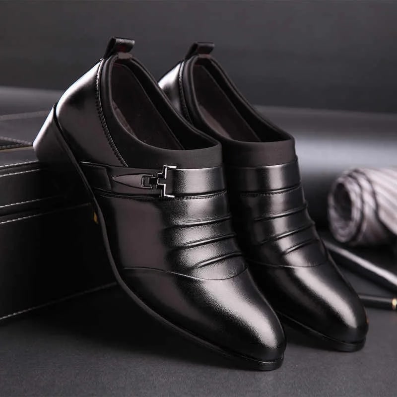 Classic Men Dress Shoes Luxury Oxfords Leather Shoes for Men Business Casual Loafers Quality Plus Size Men Wedding Formal Shoes product photo