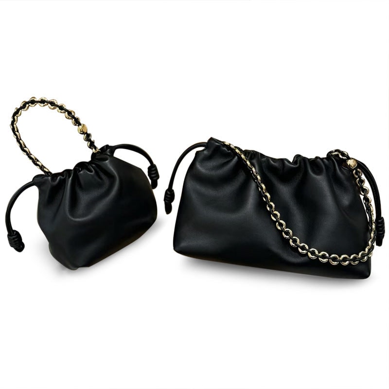 Cowhide Lucky Bag Drawstring Cloud Bag Shoulder Messenger Bag product photo