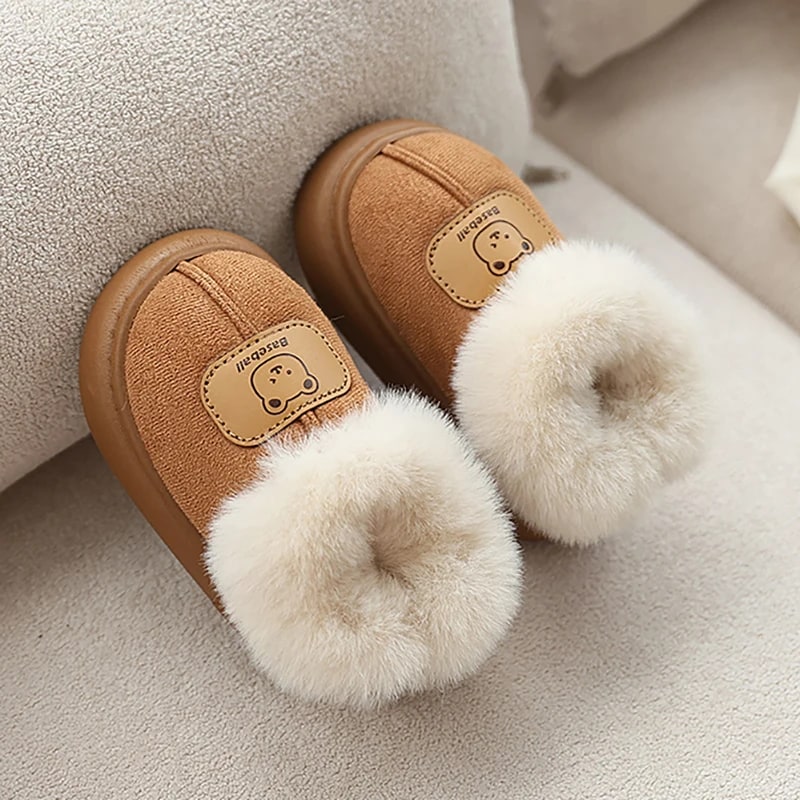 Cute Cartoon Winter Boots – Thick Warm Plush Faux Fur Snow Shoes for Toddlers product photo