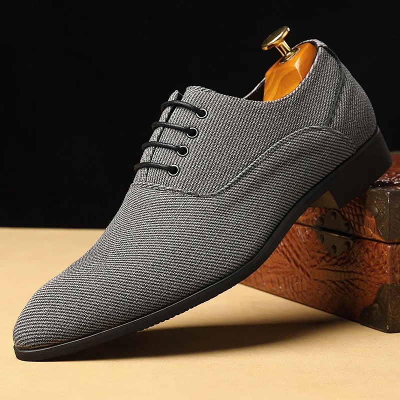 Pointed Toe Canvas Derby Shoes product photo