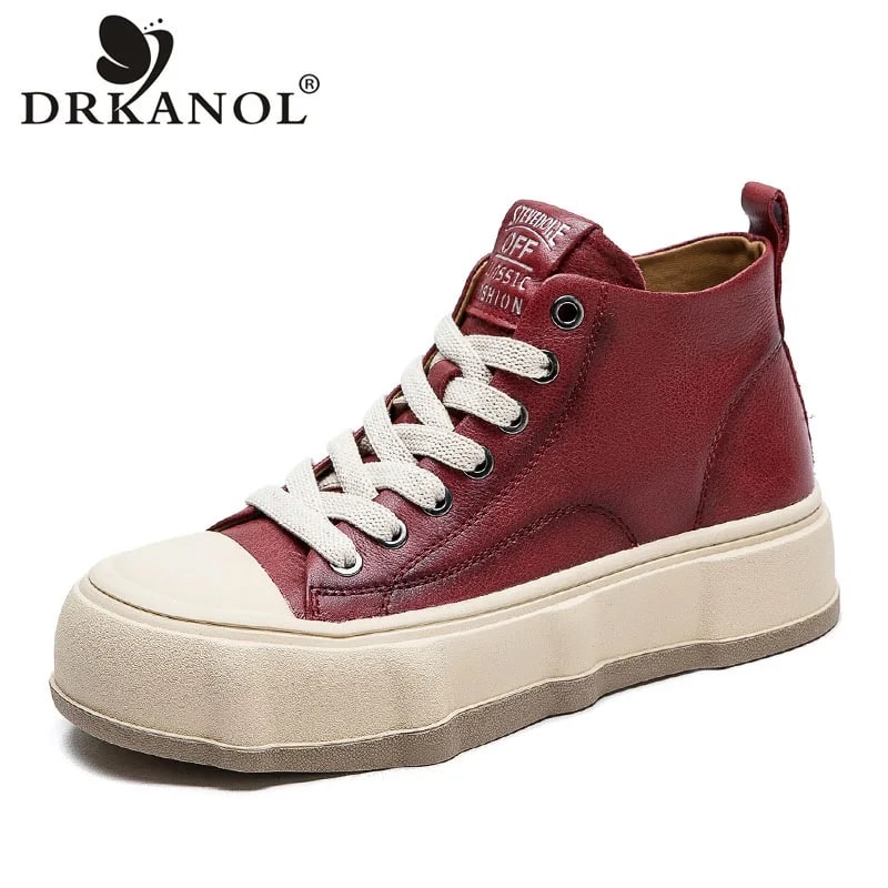 DRKANOL Chunky Platform Sneakers – Genuine Leather Women's Shoes product photo