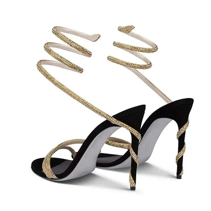 Crystal Stiletto Ankle Strap Sandals product photo