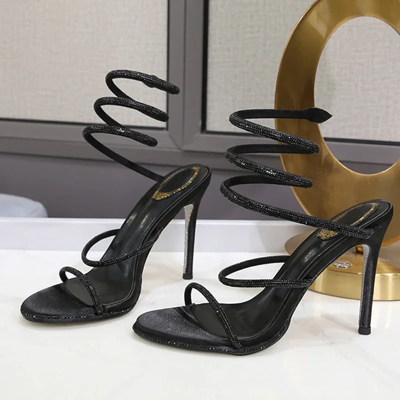 Sandálias Femininas de Salto Fino com Cristais product photo