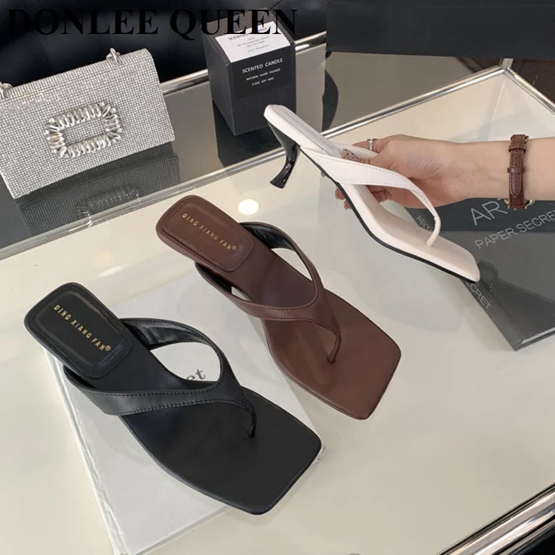 Narrow Band High Heel Slippers – 2025 Fashion Slide Edition product photo