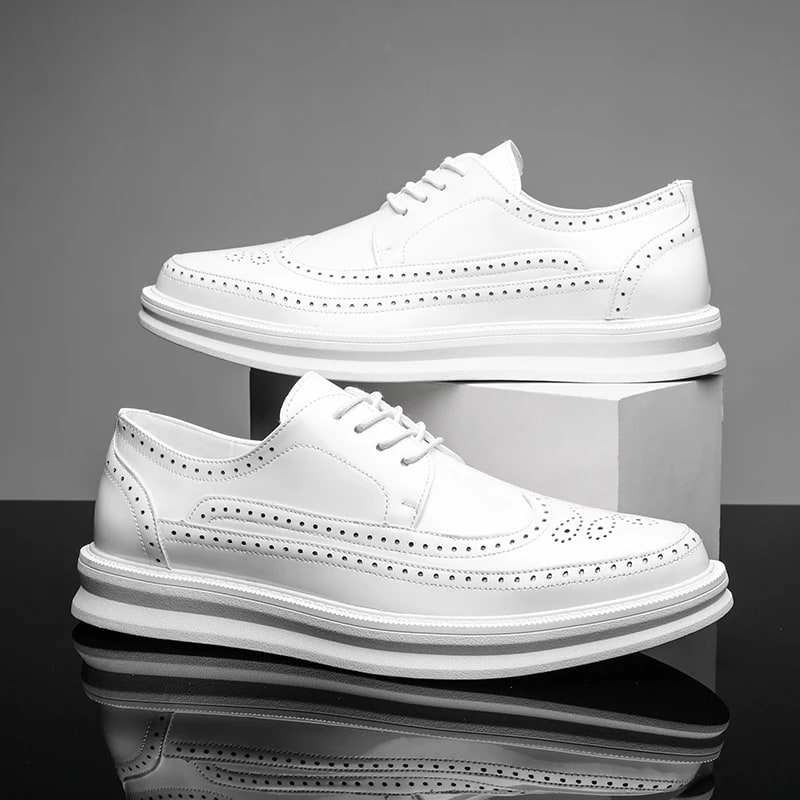 White Brogue Derby Shoes product photo