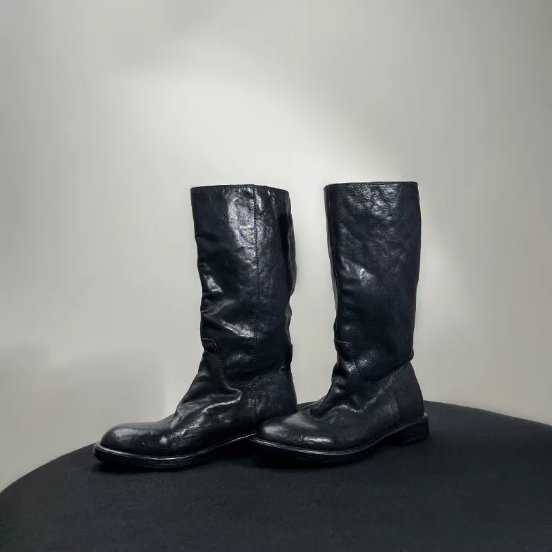 Fashion Horsehide Knee High Boots – Handmade Knight Style product photo