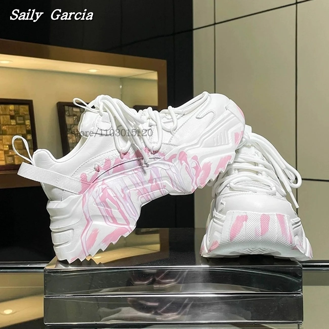 First Cowhide Leather Thick Sole Sneakers 2025 – Luxury Shoes product photo