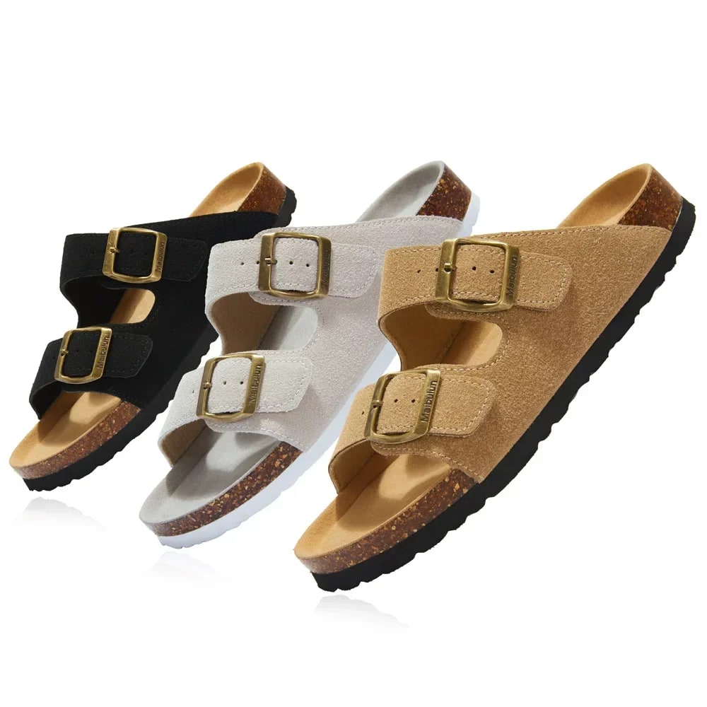Flat Slippers For Women 2025 New Luxury Men Indoor Bottom Non Slip Cork Slippers Women's Beach Outdoor Home Flip Flops Sandals product photo
