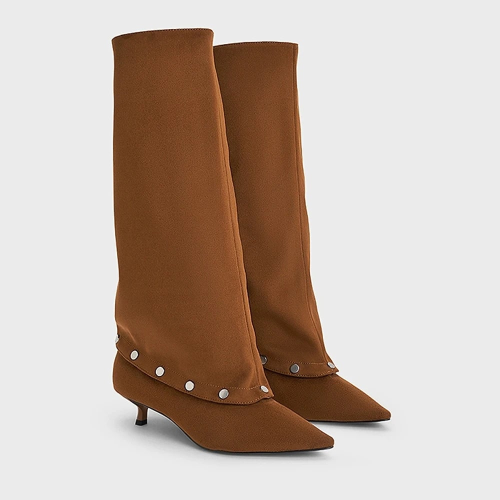 FWRD Suede Pointed-Toe Long Boots – Chic Street Style product photo