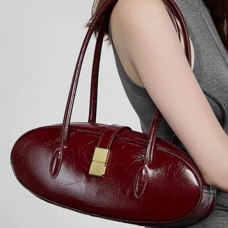 Genuine Leather Commuter Handbag Shoulder Underarm Bag product photo