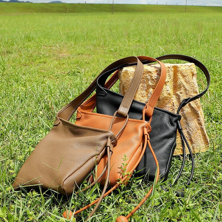 Genuine Leather Dumpling Bag, Asymmetric Crossbody Bag product photo