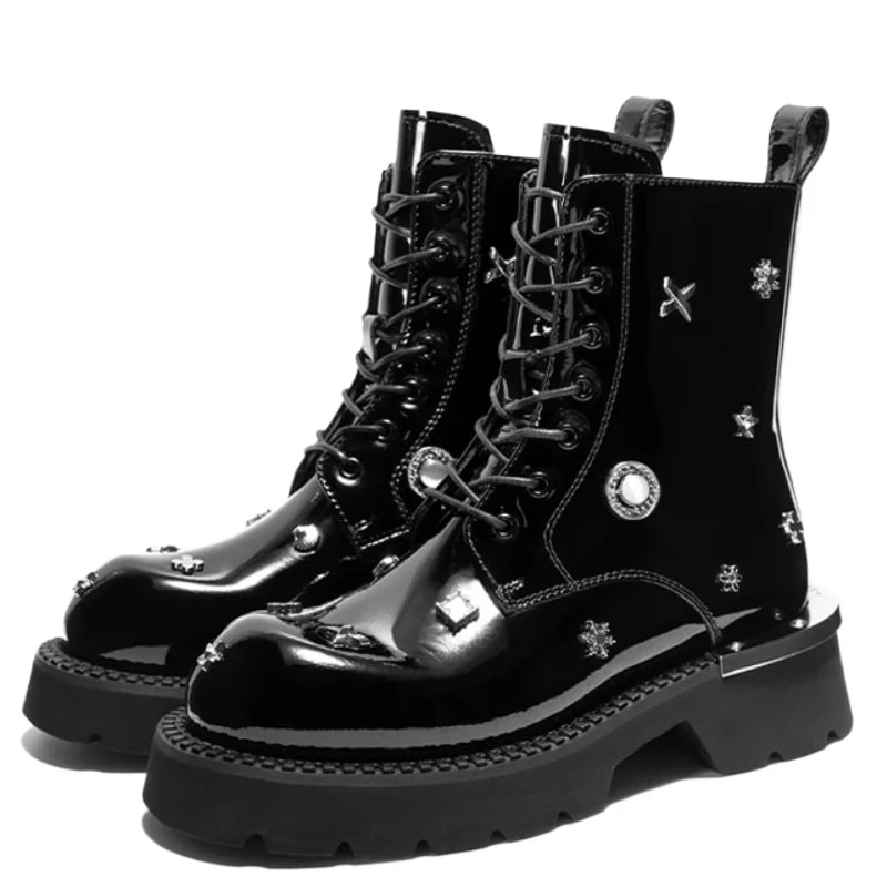 CINESSD Genuine Leather Rivet Boots product photo