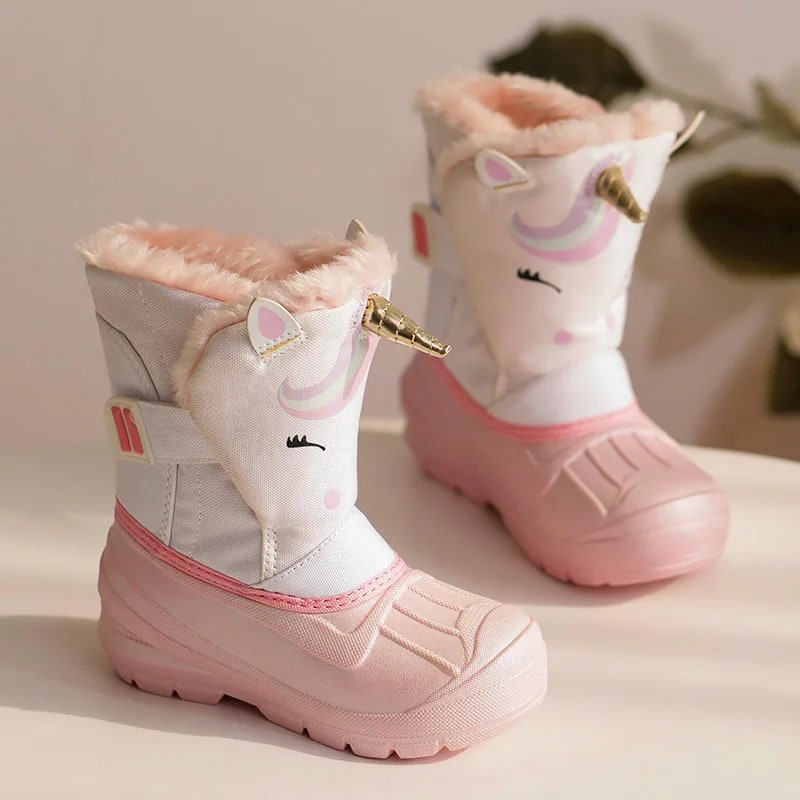 Kids' Unicorn Waterproof Snow Boots – Slip-Resistant Winter Shoes product photo