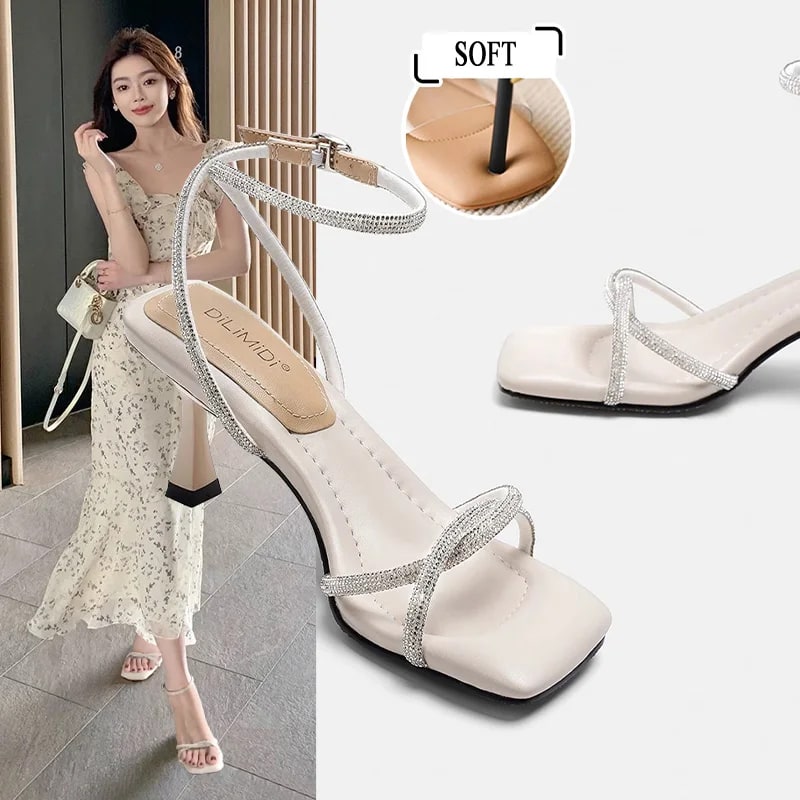 Gorasion Rhinestone High Heel Sandals product photo