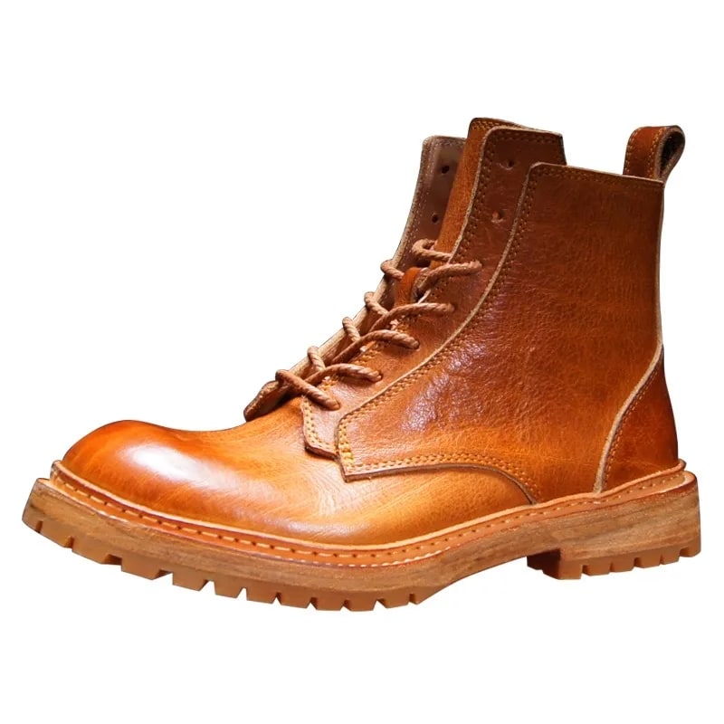 Handmade Cowhide Retro Motorcycle Boots product photo