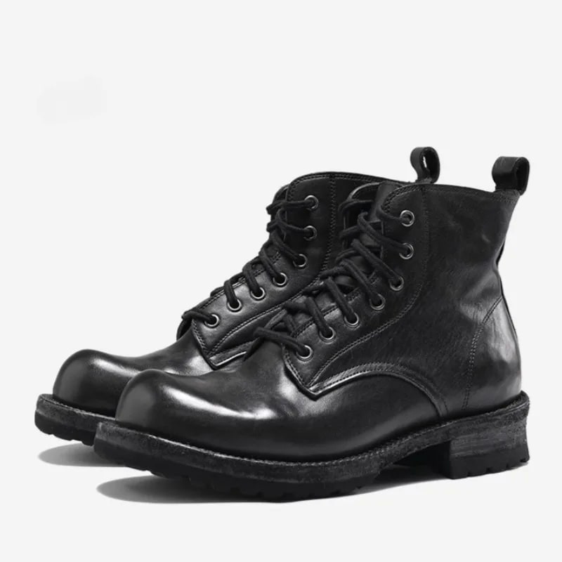 Handmade Cowhide Vintage Work Boots product photo