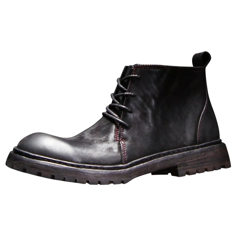 Handmade Genuine Leather Desert Boots – Outdoor Motorcycle Work Shoes product photo