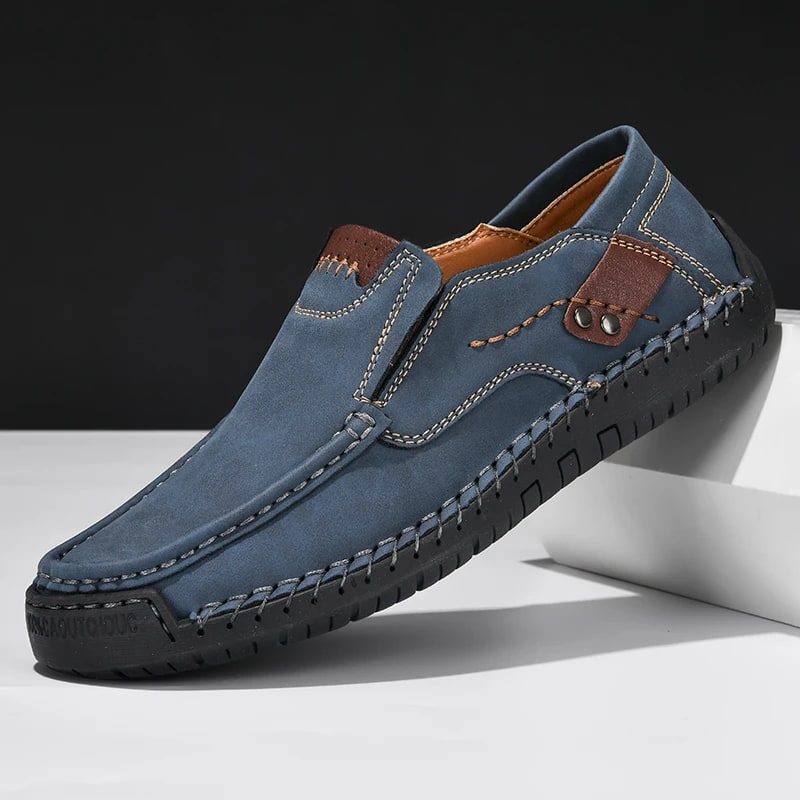 Handmade Leather Men Shoes Casual Comfortable Slip On Loafers Men Leather Shoes Flats Moccasins Walking Shoes Fall Dropshipping product photo