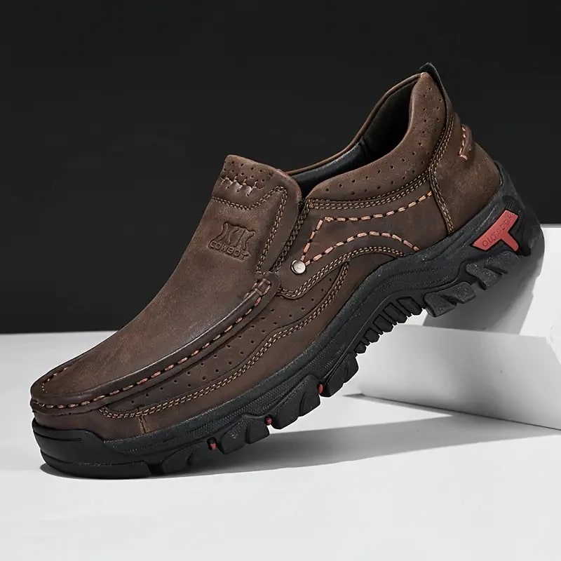 Handmade Leather Men's Casual Loafers – Outdoor Slip-On Moccasins product photo