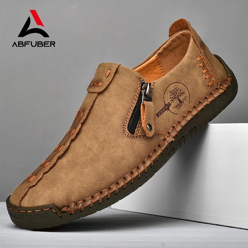 Handmade Breathable Leather Men's Loafers – Classic Moccasins product photo