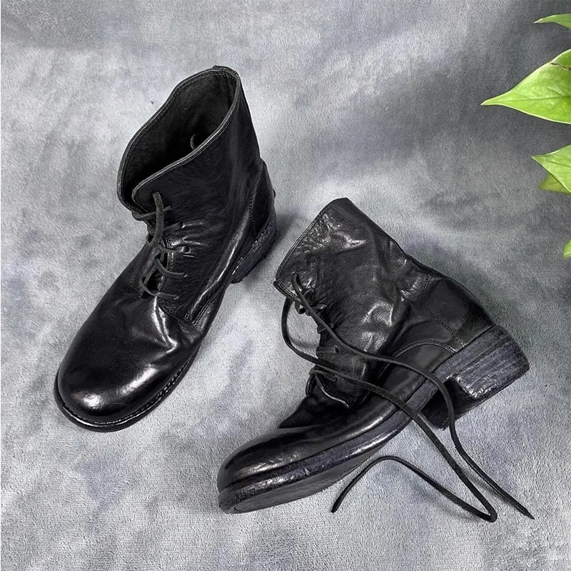 Handmade Genuine Leather High-Top Boots product photo