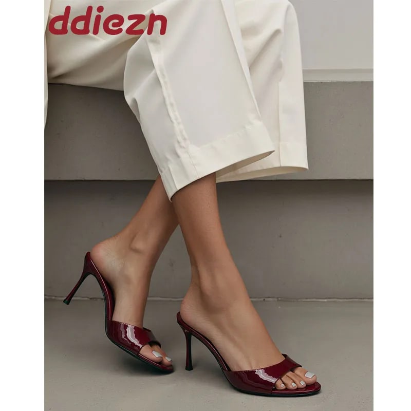 Elegant Thin Heel Slides – Summer Fashion 2025 product photo