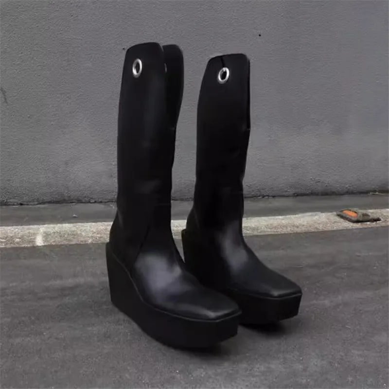 Square Toe Thick Bottom Fashion Boots product photo