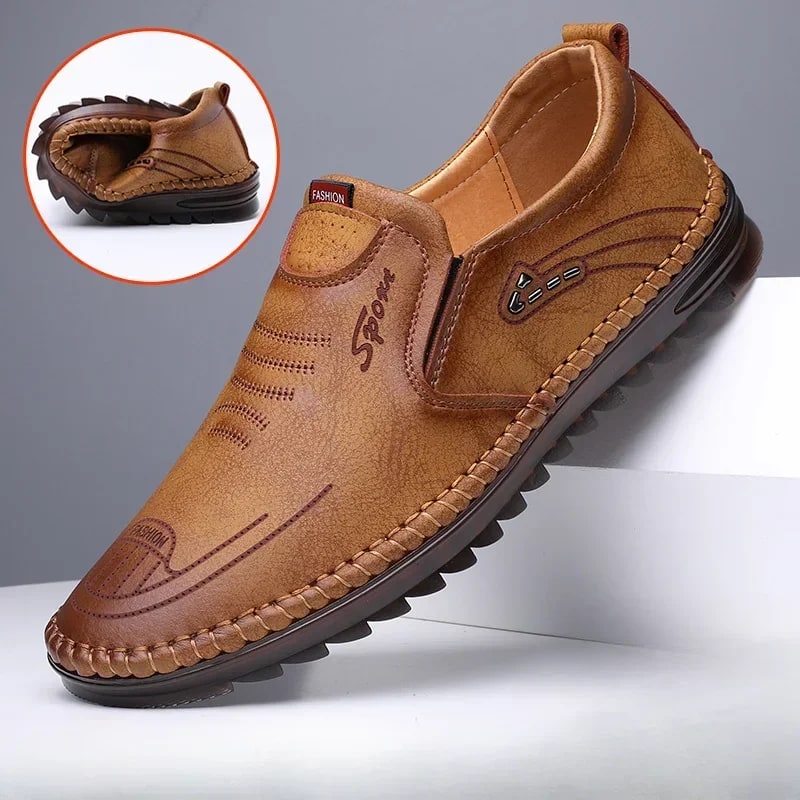 High-Quality Handmade Leather Men's Loafers | Casual Business Flats product photo